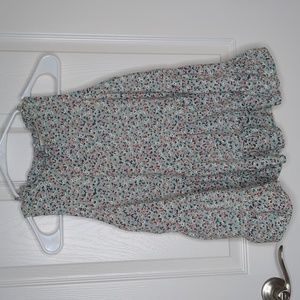 Universal Thread Floral Cropped Tiered Ruffle Tank Top Mint Medium